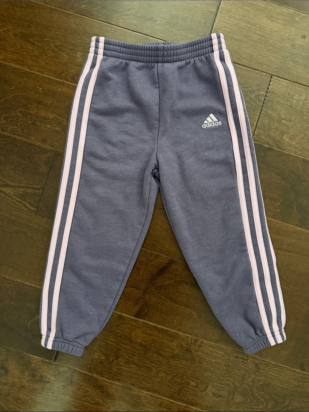 adidas Kids Ash Purple Pants with Pink Stripes